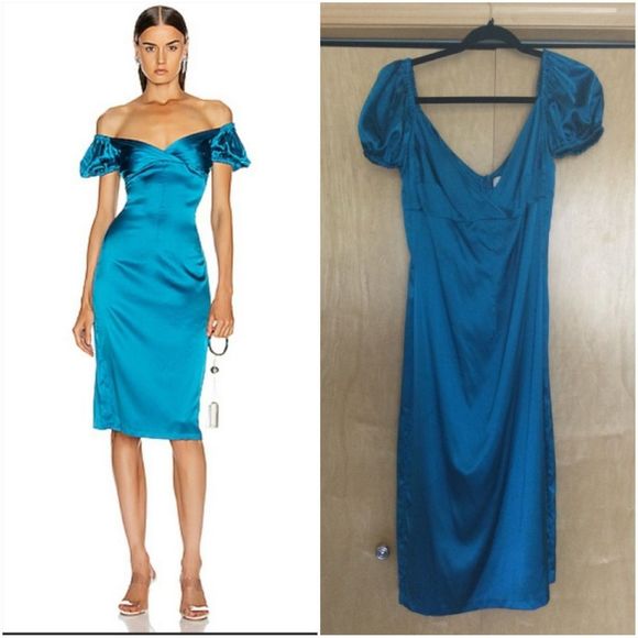 Alexis Cadiz Sweetheart Puff- Sleeve Silk .... - Picture 1 of 13
